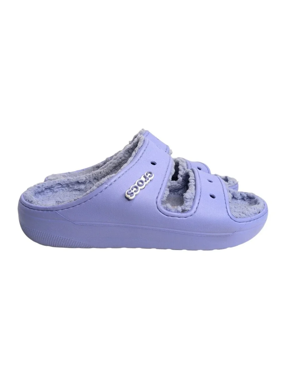 Crocs Classic Cozy Lavender Fuzzy Lined Slide Sandals  | Size 11 (Men)